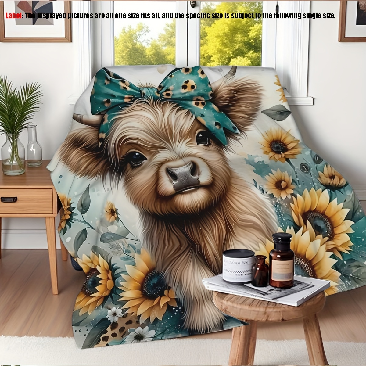 بطانية فلانيل ناعمة بطبعة بقرة - مراجعة Highland Home Textiles وسعره