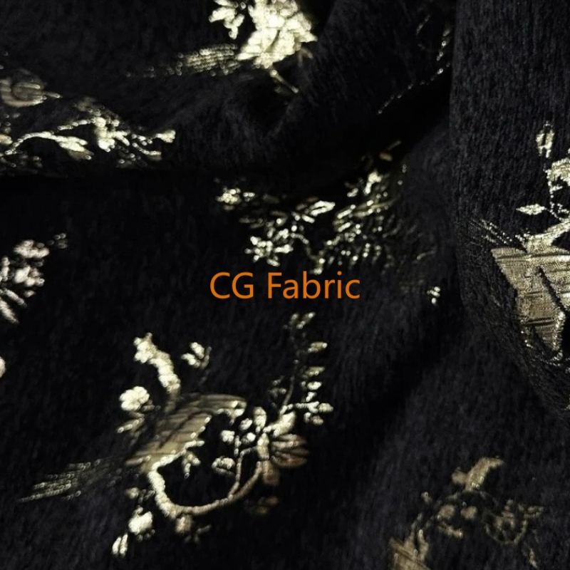 الذهب الموضوع الشنيل الجاكار ت - مراجعة Home Textiles Luxury Curtains وسعره