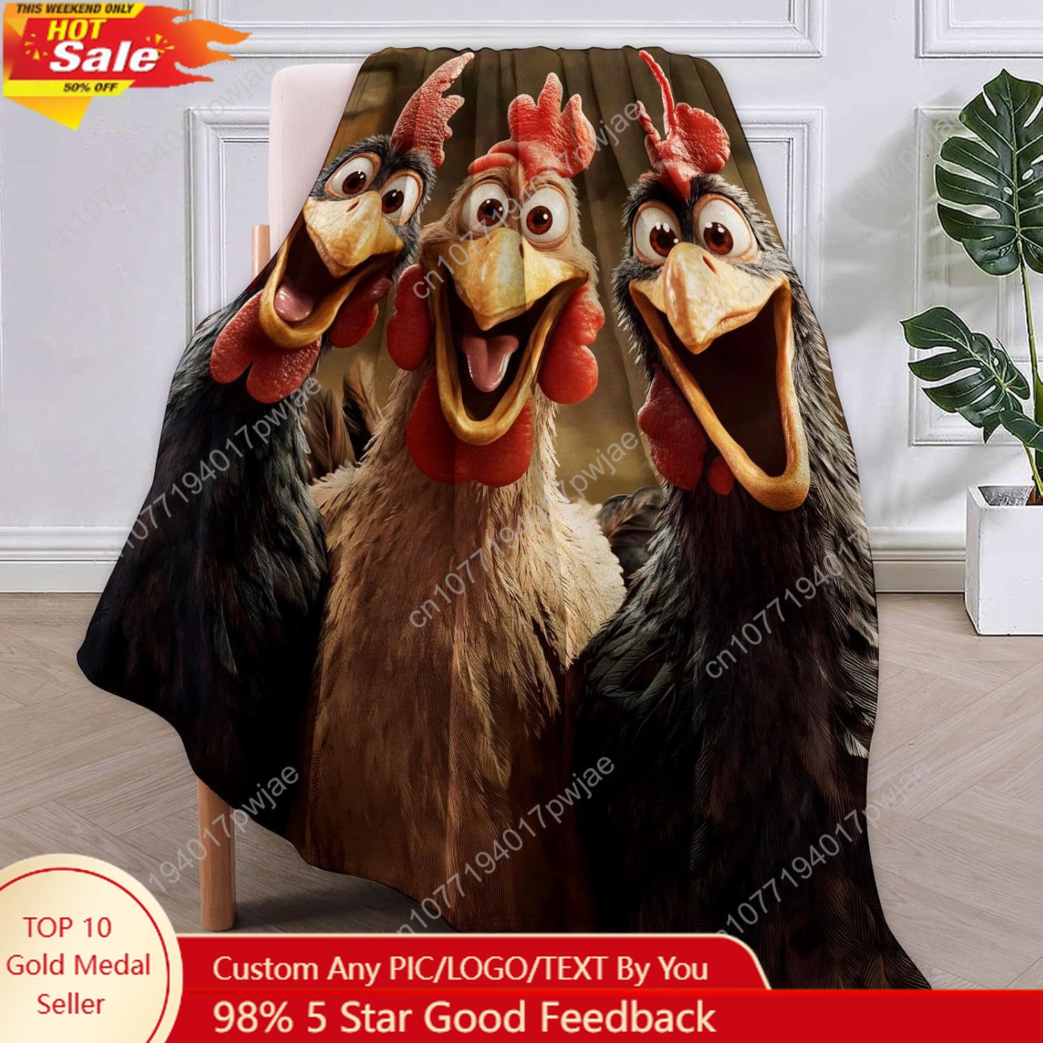 هدايا بطانية الدجاج للنساء، بط - مراجعة Home Textiles Blanket وسعره