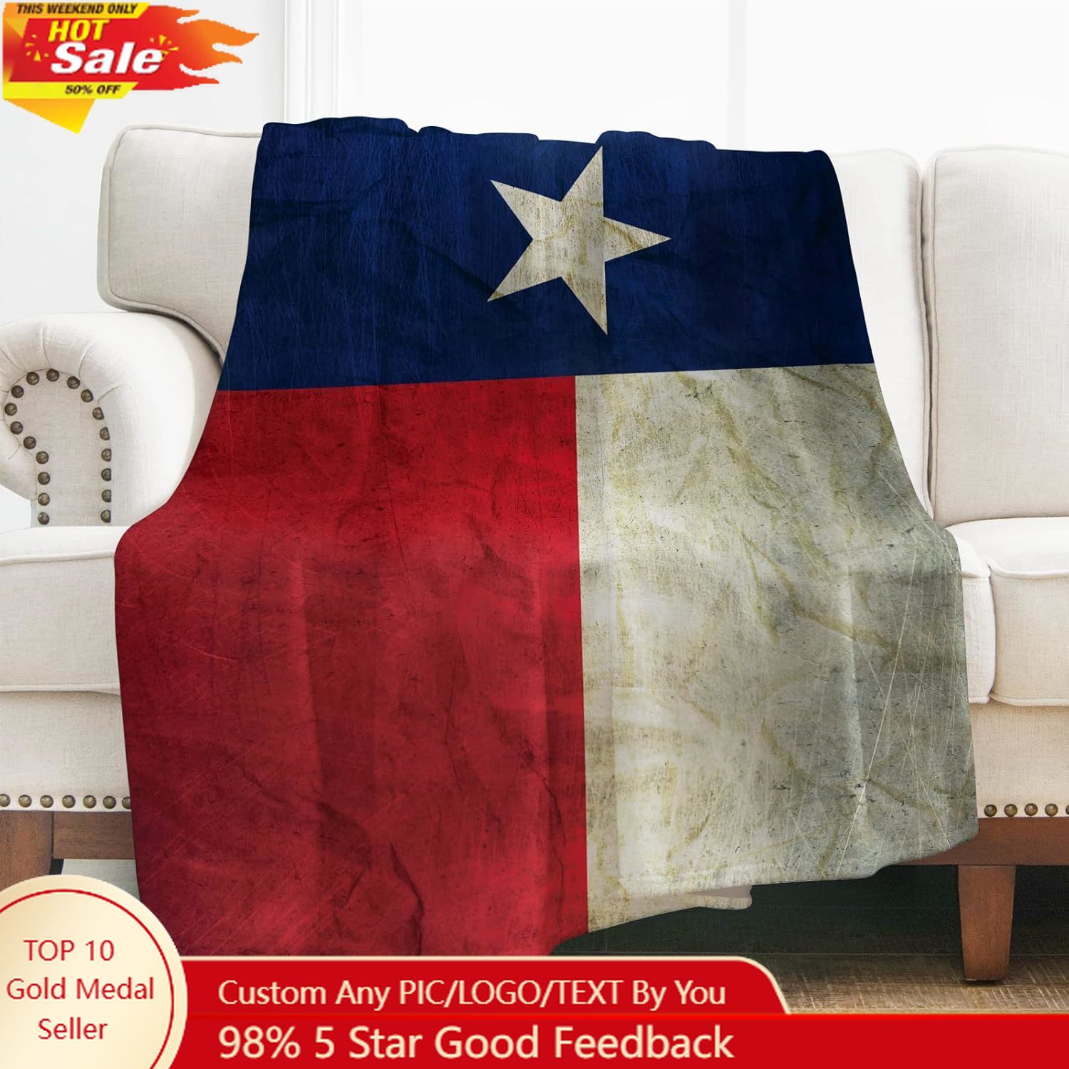 ليفينز تكساس العلم رمي بطانية  - مراجعة Home Textiles Blanket وسعره