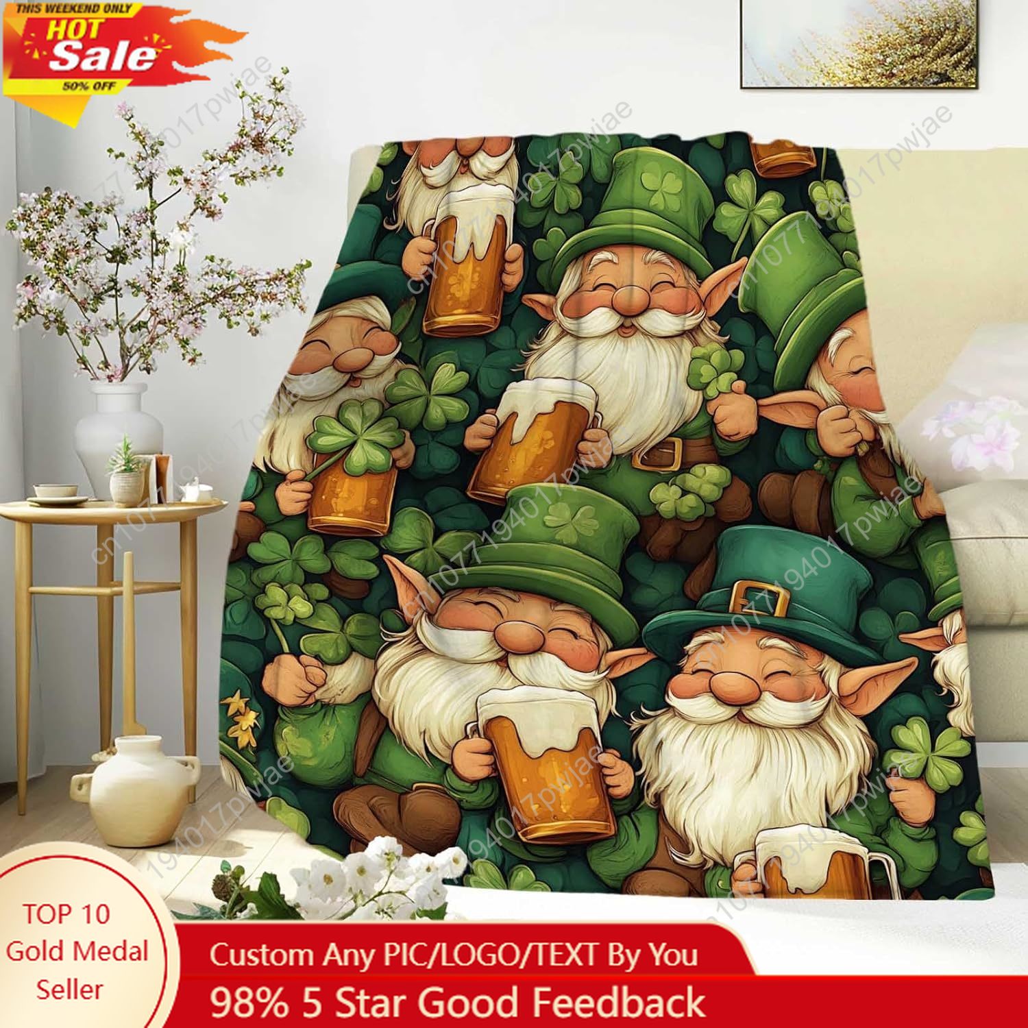 بطانية رمي جنوم لعيد القديس با - مراجعة Home Textiles Blanket وسعره