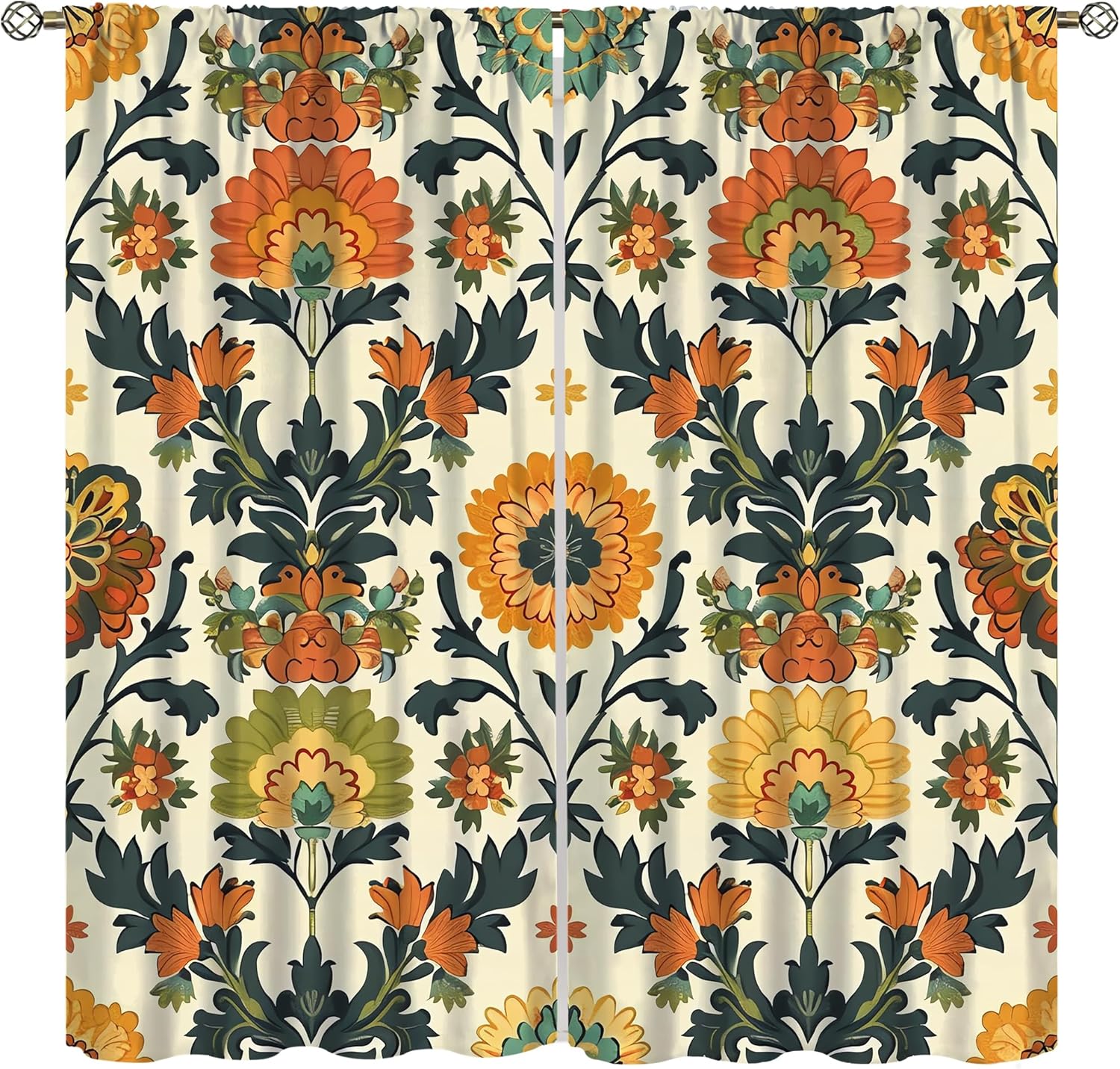 ستائر فاخرة بطباعة زهور من الب - مراجعة Home Textiles Luxury Curtains وسعره