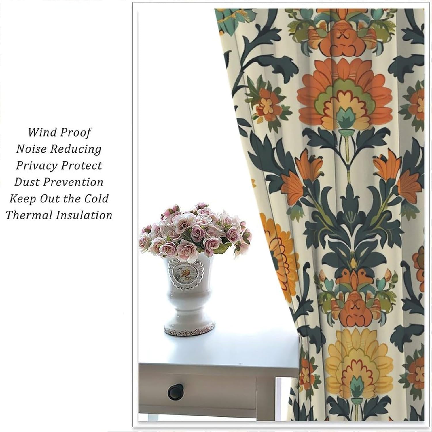 ستائر فاخرة بطباعة زهور من الب - مراجعة Home Textiles Luxury Curtains وسعره