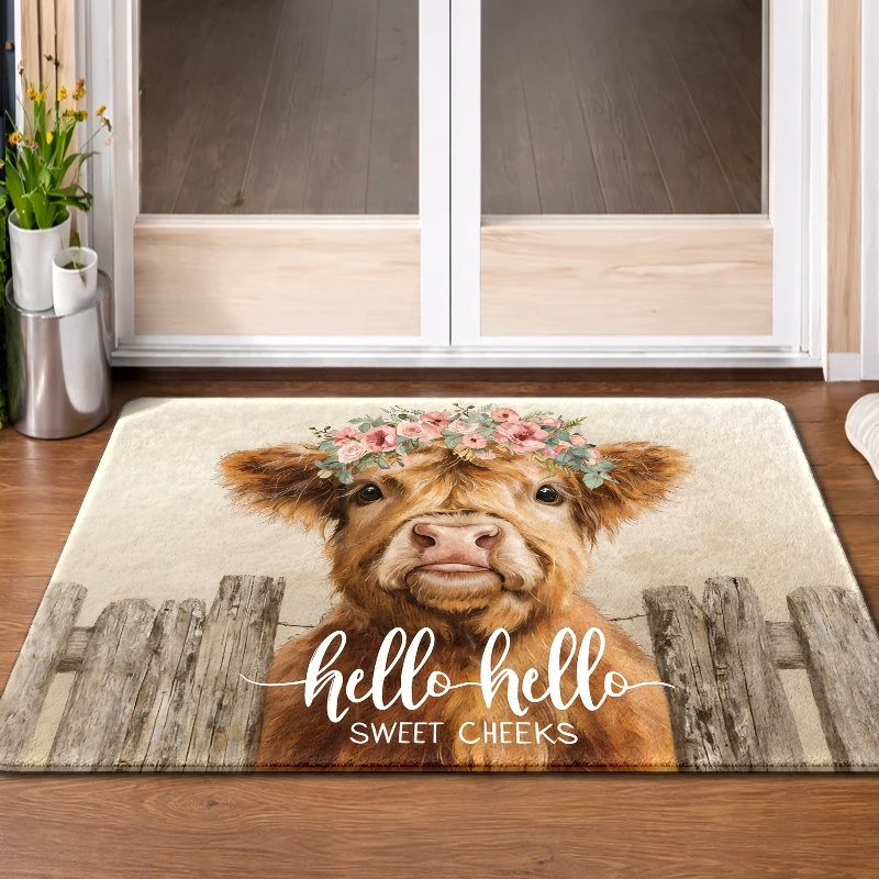 سجادة أرضية بتصميم بقرة هايلان - مراجعة Highland Home Textiles وسعره
